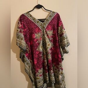 Pink and Gold Kaftan-Style Dress